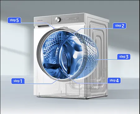מכונת כביסה פתח חזית 11 ק"ג בטכנולוגיית ™AI Ecobubble מנוע אינוורטר צבע שחור תוצרת Samsung דגם WW11BB9445GB