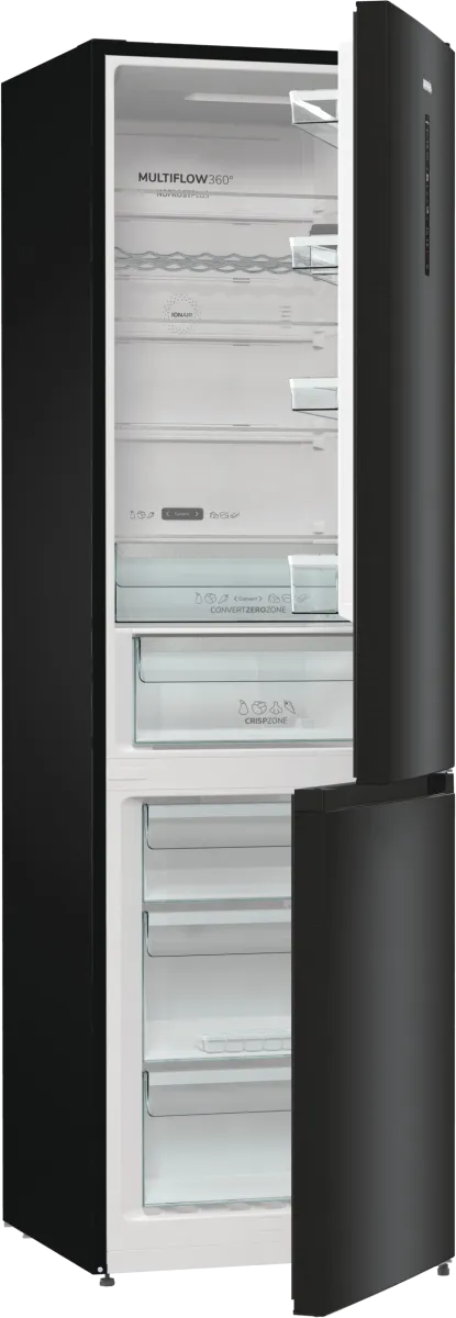 Gorenje מקרר 120 ס"מ מקפיא תחתון גמיש 2 מטר גובה 722 ליטר מנוע אינוורטר נירוסטה שחורה תוצרת Gorenje דגם NRC6204SBXL4 — תמונה 2
