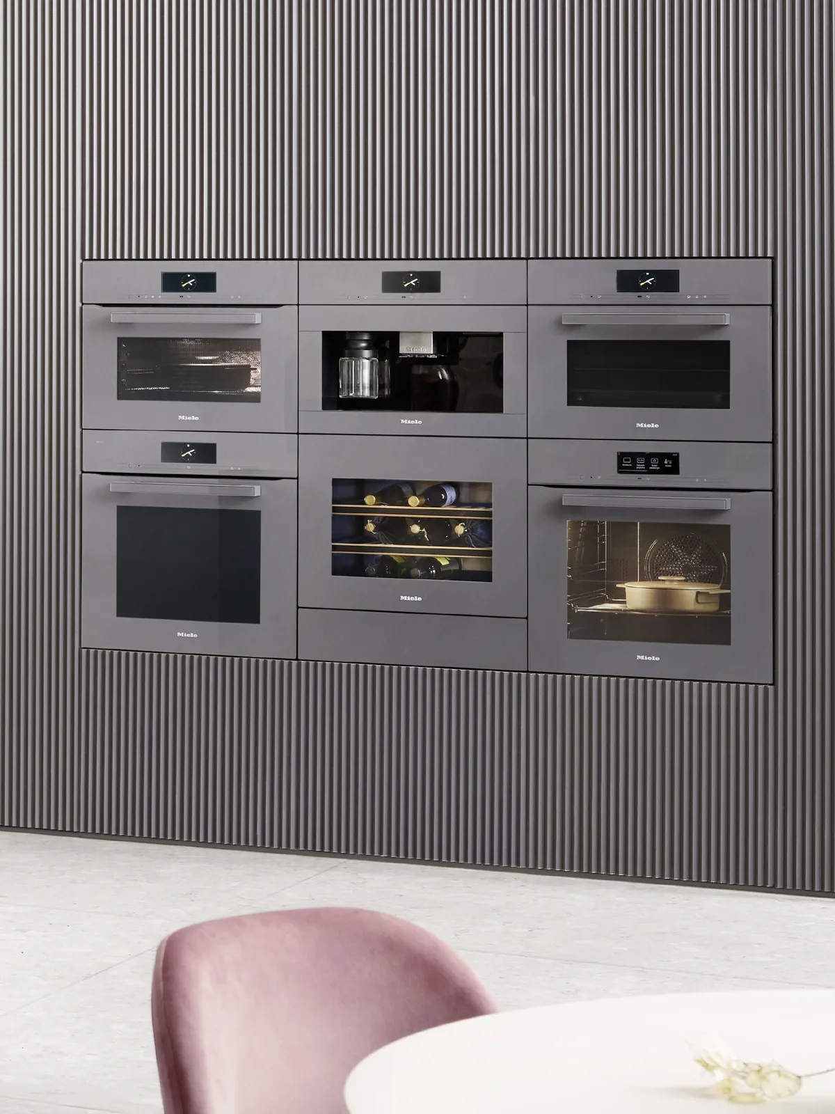 Miele מקרר יינות אינטגרלי 45 ס"מ 18 בקבוקים פתיחה חשמלית ללא ידית תוצרת Miele דגם KWT 7112 iG Graphite Grey — תמונה 12