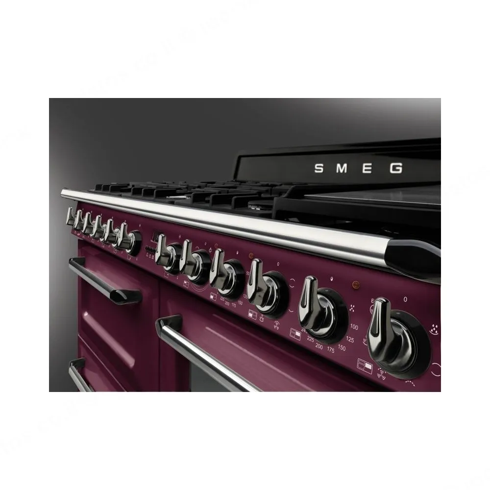 SMEG תנור משולב עם כיריים גז, 3 תאי אפיה ותא אחסון תחתון צבע אדום יין, 110 ס"מ מסדרת Victoria תוצרת SMEG דגם TR4110RWF — תמונה 4