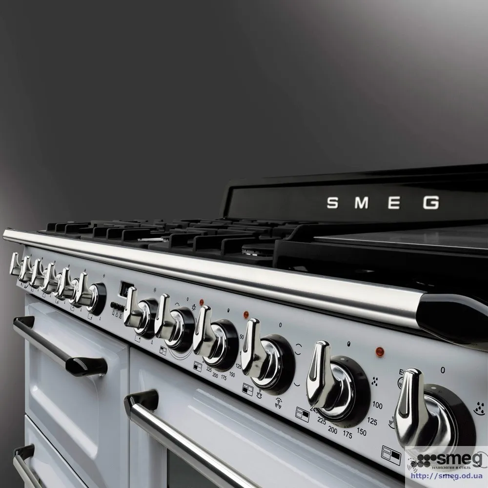 SMEG תנור משולב עם כיריים גז, 3 תאי אפיה ותא אחסון תחתון צבע כסף, 110 ס"מ מסדרת Victoria תוצרת SMEG דגם TR4110SF — תמונה 2