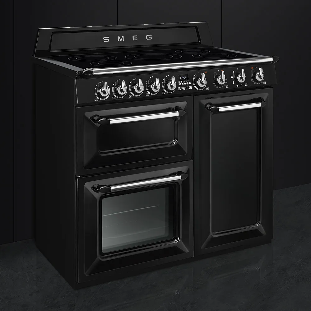 SMEG תנור בעל 3 חללי בישול משולב עם כיריים אינדוקציה 100 ס"מ, שחור סדרת Victoria תוצרת SMEG דגם TR103I — תמונה 3