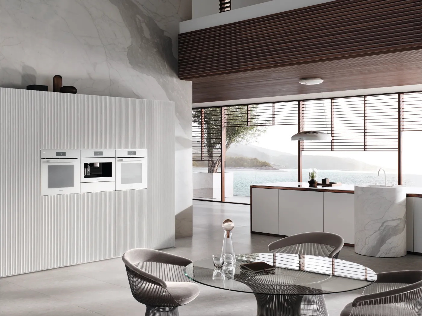 Miele תנור שף פירוליטי 45 ס"מ אפייה עם לחות PureLine M-Touch תוצרת Miele דגם H 7840 BP white — תמונה 3