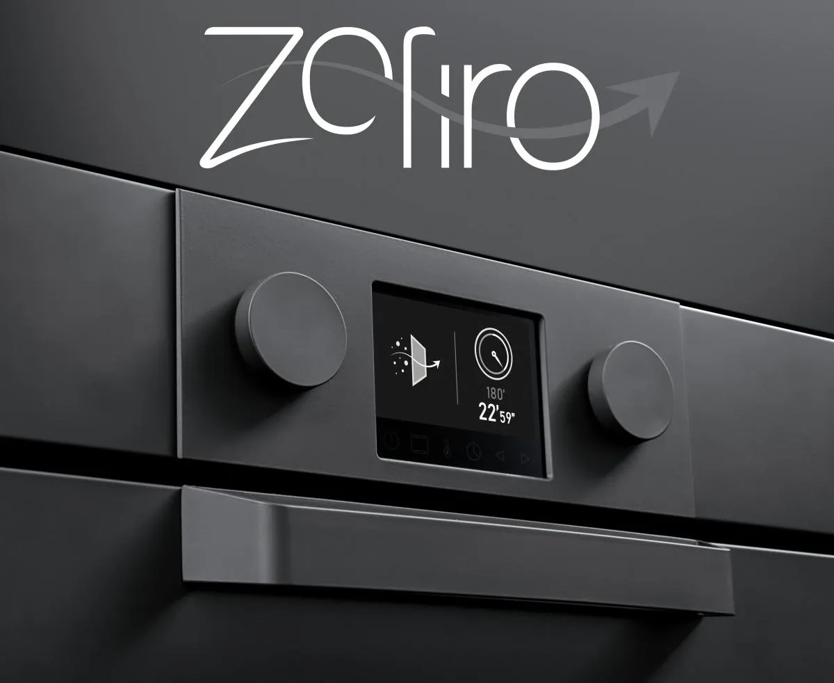 תנור בנוי 60 ס"מ עם מערכת חיטוי אוויר Zefiro גימור שחור מט סדרת VELVET Exclusive תוצרת Barazza דגם 1FVAPEN