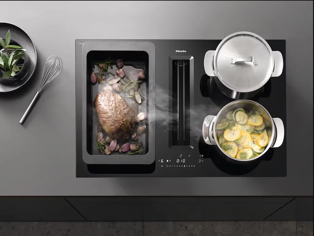 Miele כיריים אינדוקציה 80 ס"מ PowerFlex XL בשילוב קולט אדים התקנה שטוחה גימור שחור מט תוצרת Miele דגם KMDA 7876 FL-A — תמונה 12