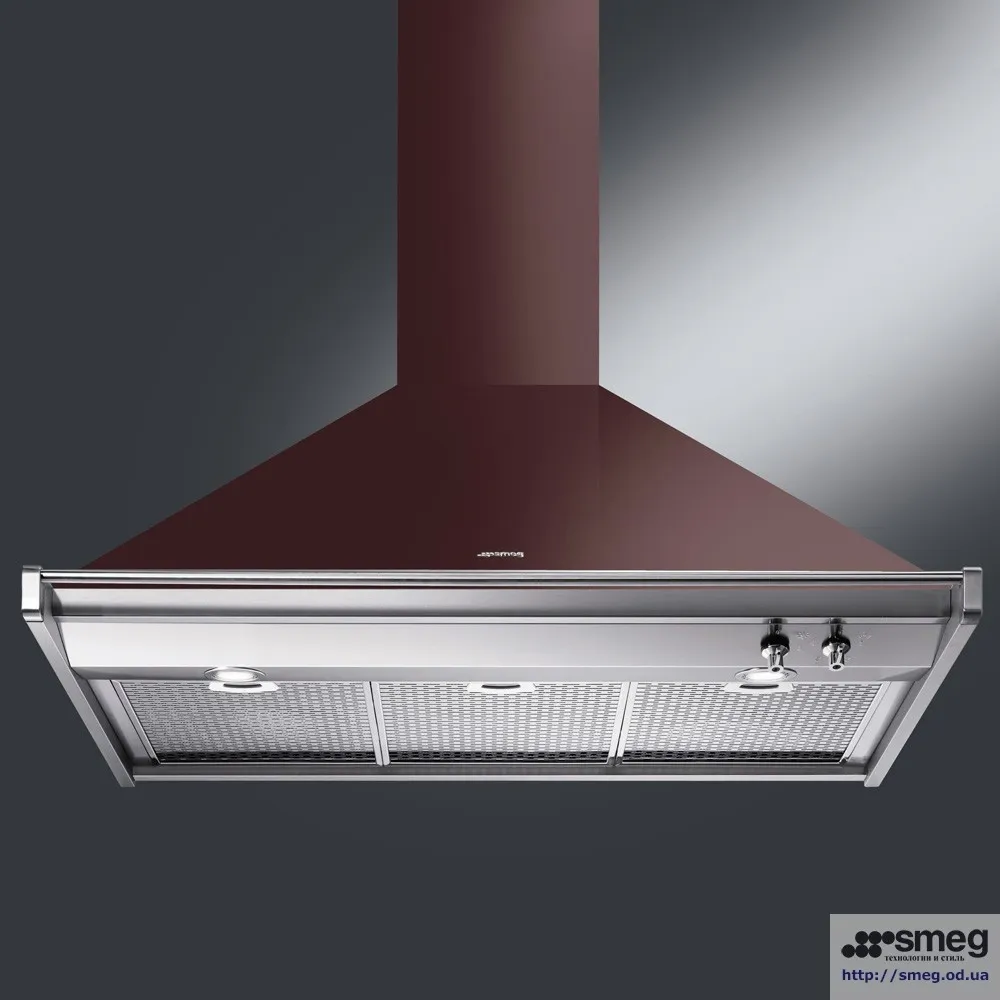 SMEG קולט אדים ארובה, 90 ס"מ, אדום יין מסדרת OPERA תוצרת SMEG דגם KD90RW — תמונה 2