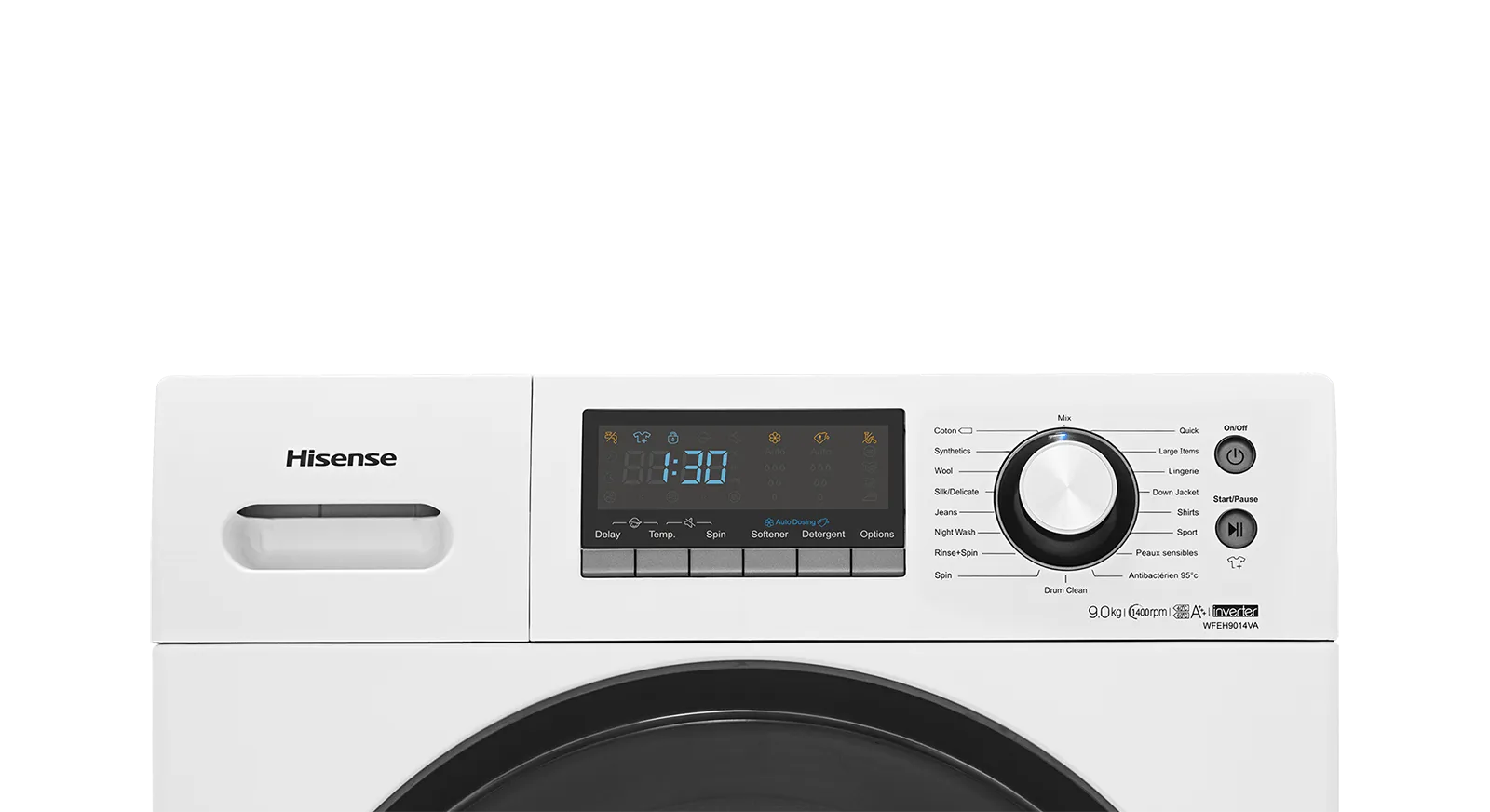 Hisense מכונת כביסה 8ק"ג 1400 סל"ד מנוע אינוורטר AUTO DOSING מבית Hisense דגם WFEH8014VA — תמונה 4