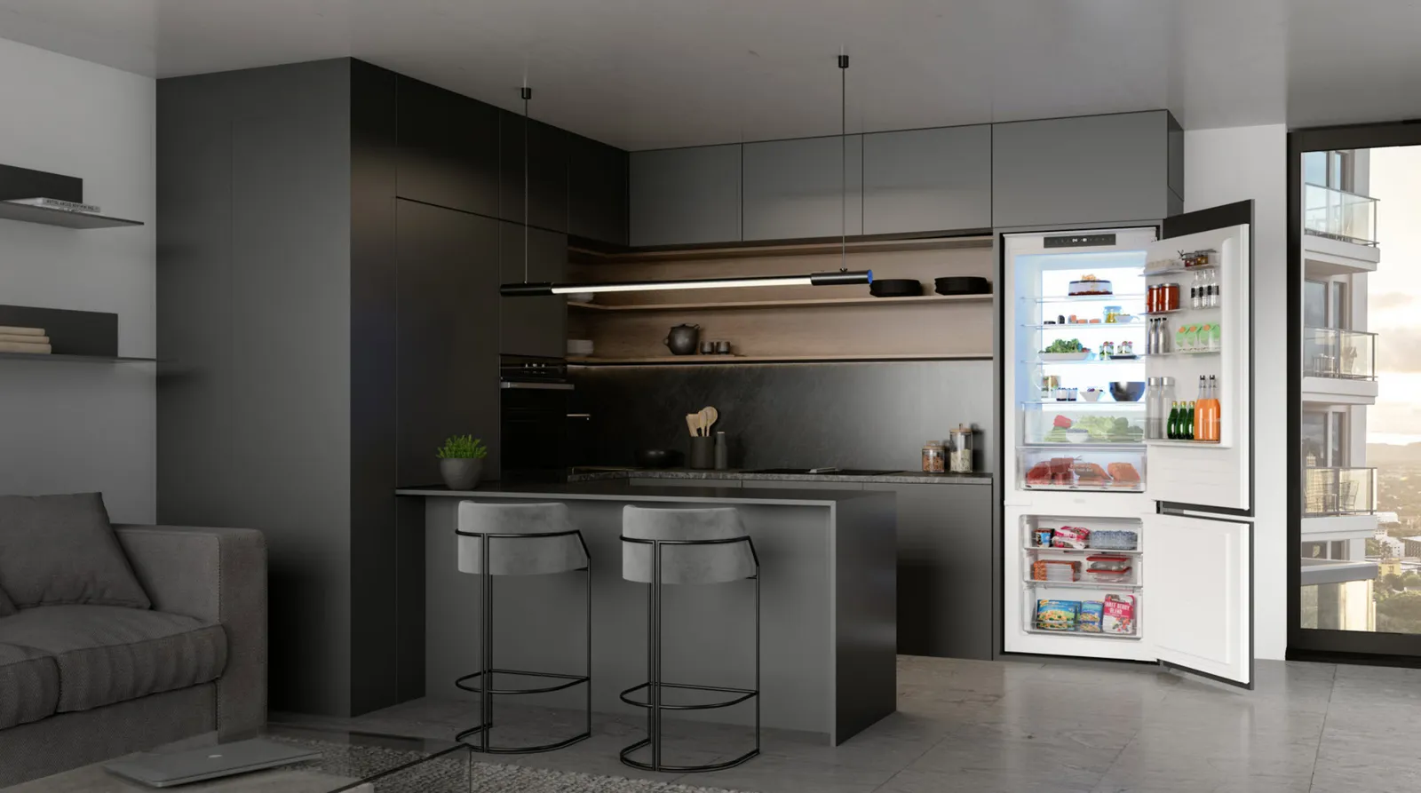 Gorenje מקרר אינטגרלי מקפיא תחתון רוחב 70 ס"מ 341 ליטר NOFROST PLUS תוצרת Gorenje דגם NRKI619EA3 — תמונה 2