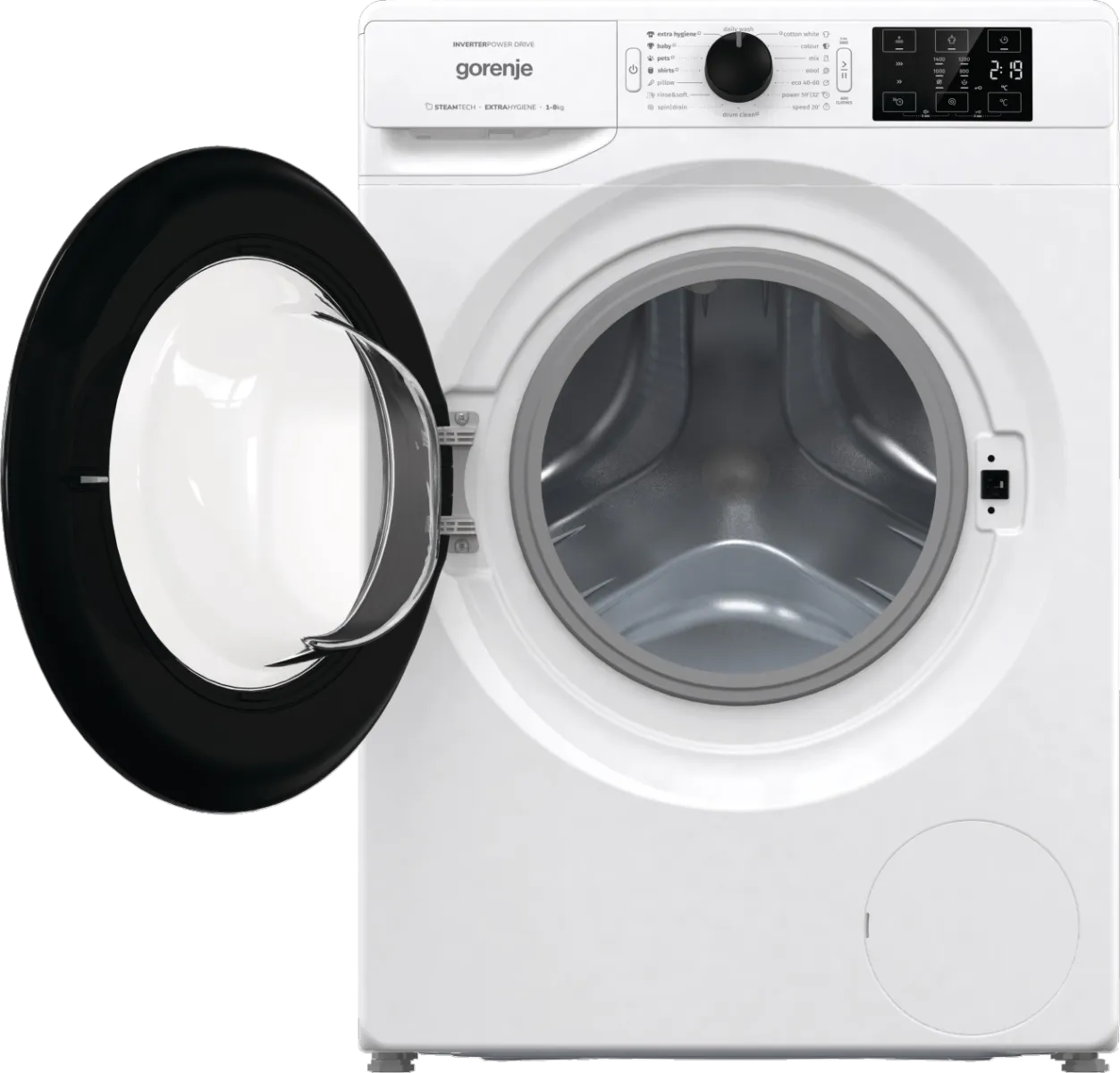 Gorenje מכונת כביסה 9 ק"ג 1400 סל"ד תכנית קיטור מנוע אינוורטר תוצרת Gorenje דגם WNEI94AS — תמונה 3