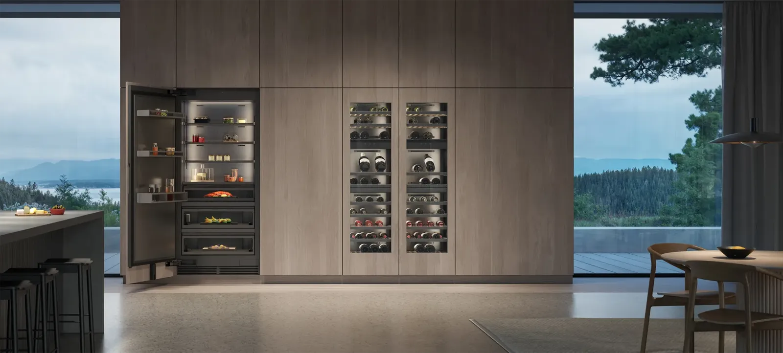 GAGGENAU מקרר יינות אינטגרלי 61 ס''מ 110 בקבוקים 3 אזורי קירור דלת Push-to-open גימור פנים נירוסטה שחורה סדרת Expressive תוצרת GAGGENAU דגם RVW467170 — תמונה 10