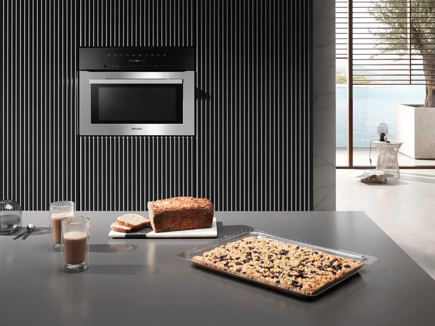 Miele תנור בנוי משולב מיקרוגל 45 ס"מ סגירה ופתיחה שקטה ContourLine תוצרת Miele דגם H 7140 BM — תמונה 8