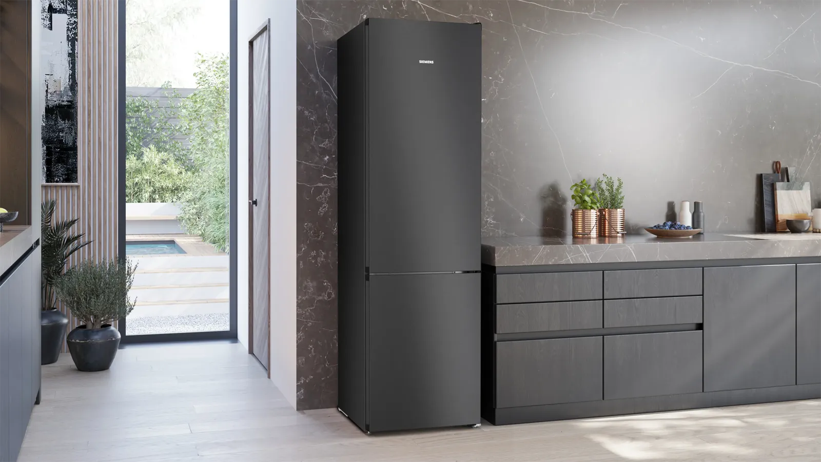 Siemens מקרר קו ארון מקפיא תחתון 120 ס"מ 726 ליטר NO FROST hyperFresh נירוסטה שחורה תוצרת Siemens דגם KG39NVXCG 120 — תמונה 8