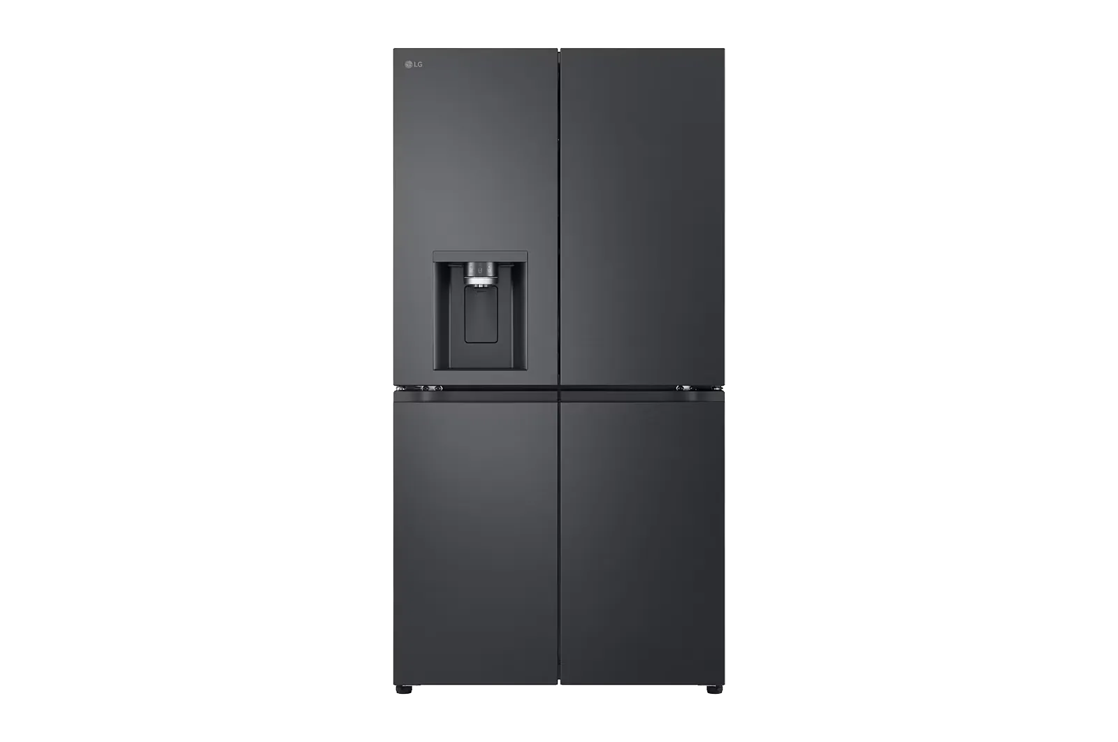 LG מקרר 4 דלתות 90 ס"מ 637 ליטר בר מים וקרח גימור פלדה שחורה מבית LG דגם GR-730BDIS — תמונה 2