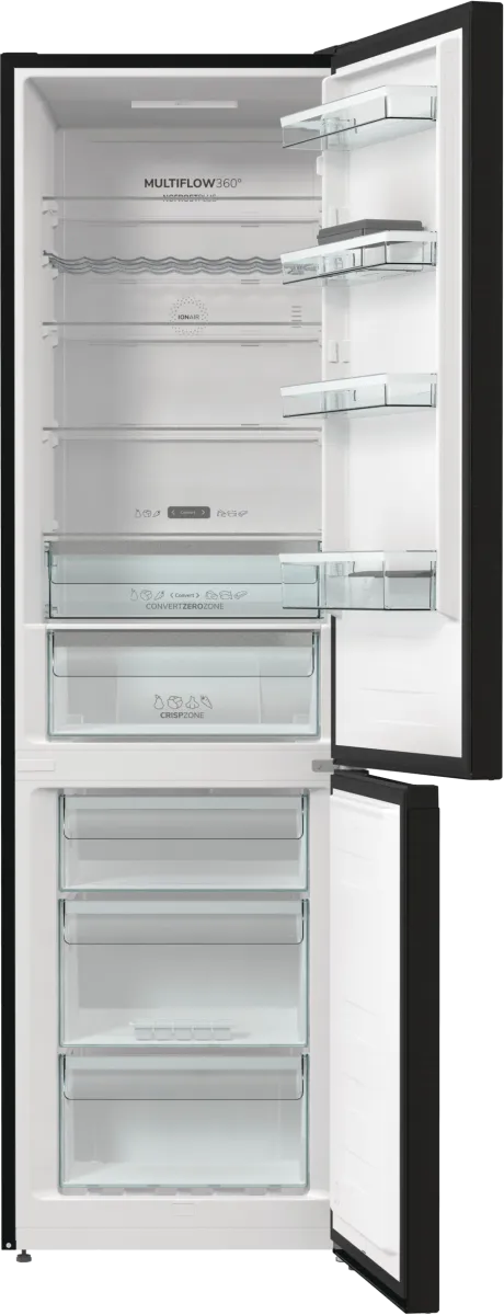 Gorenje מקרר 120 ס"מ מקפיא תחתון גמיש 2 מטר גובה 722 ליטר מנוע אינוורטר נירוסטה שחורה תוצרת Gorenje דגם NRC6204SBXL4 — תמונה 6