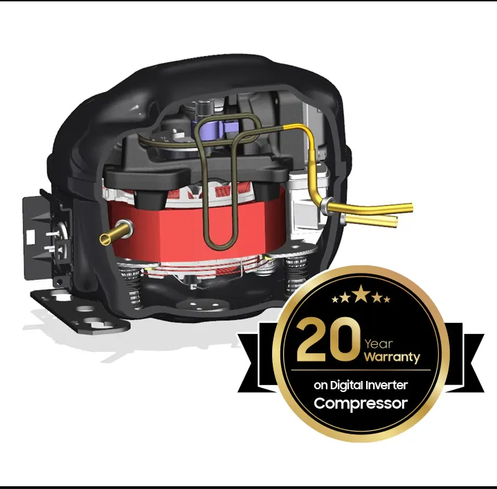 מקפיא אינטגרלי גמיש 60 ס"מ 220 ליטר Digital Inverter מצב שבת NO FROST תוצרת Samsung דגם BRZ227205WW