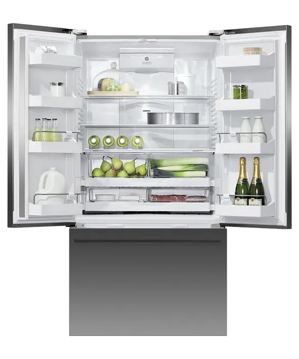Fisher & Paykel מקרר מקפיא תחתון 3 דלתות 90 ס"מ סדרה 7 יצרן מים וקרח גימור נירוסטה שחורה תוצרת FISHER&PAYKEL דגם RF540ADUB7 — תמונה 2