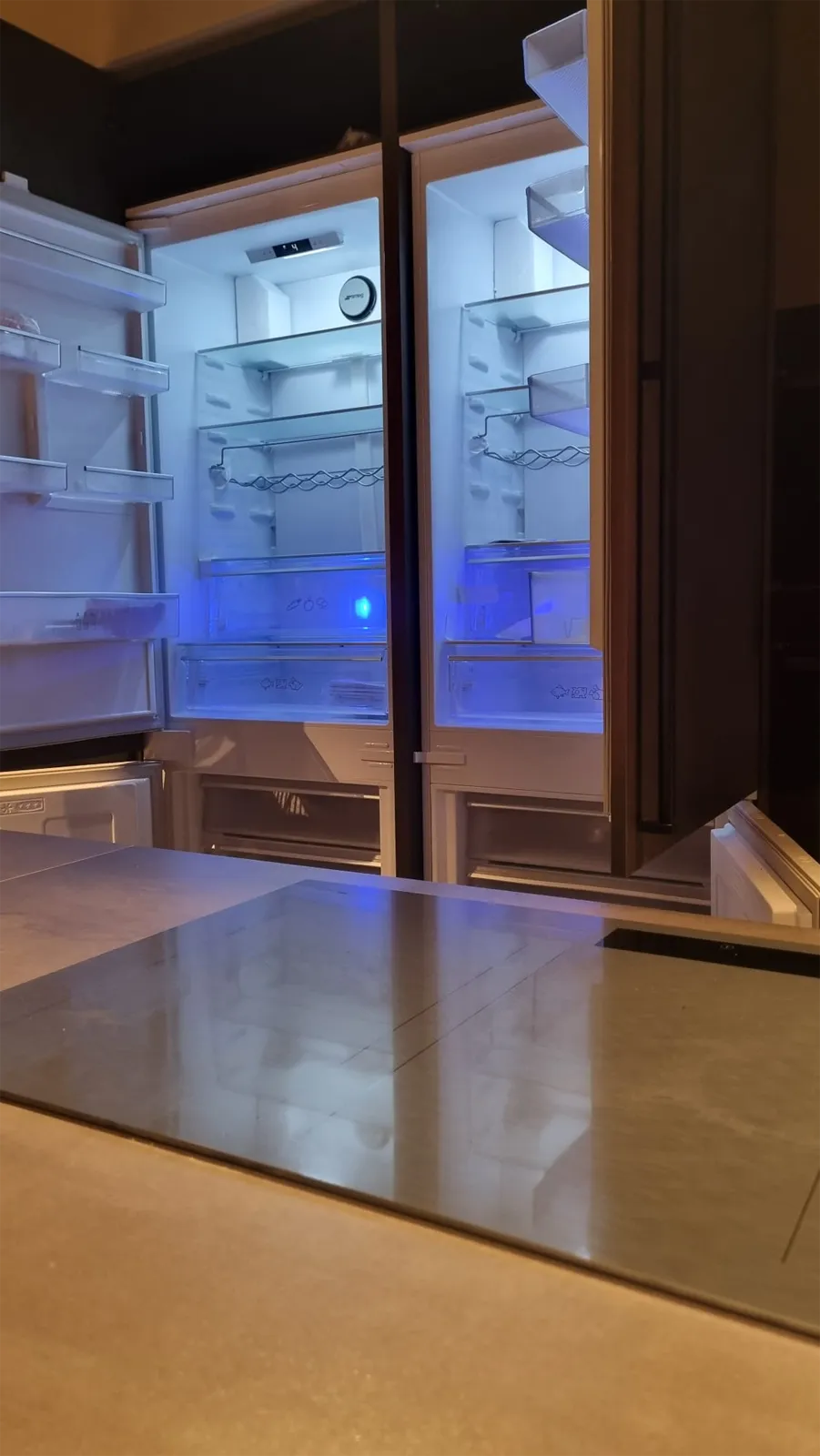 SMEG מקרר אינטגרלי 140 ס"מ 740 ליטר מקפיא תחתון יצרן קרח מנוע אינוורטר TOTAL NO FROST תוצרת SMEG דגם C875TNE 140 — תמונה 6