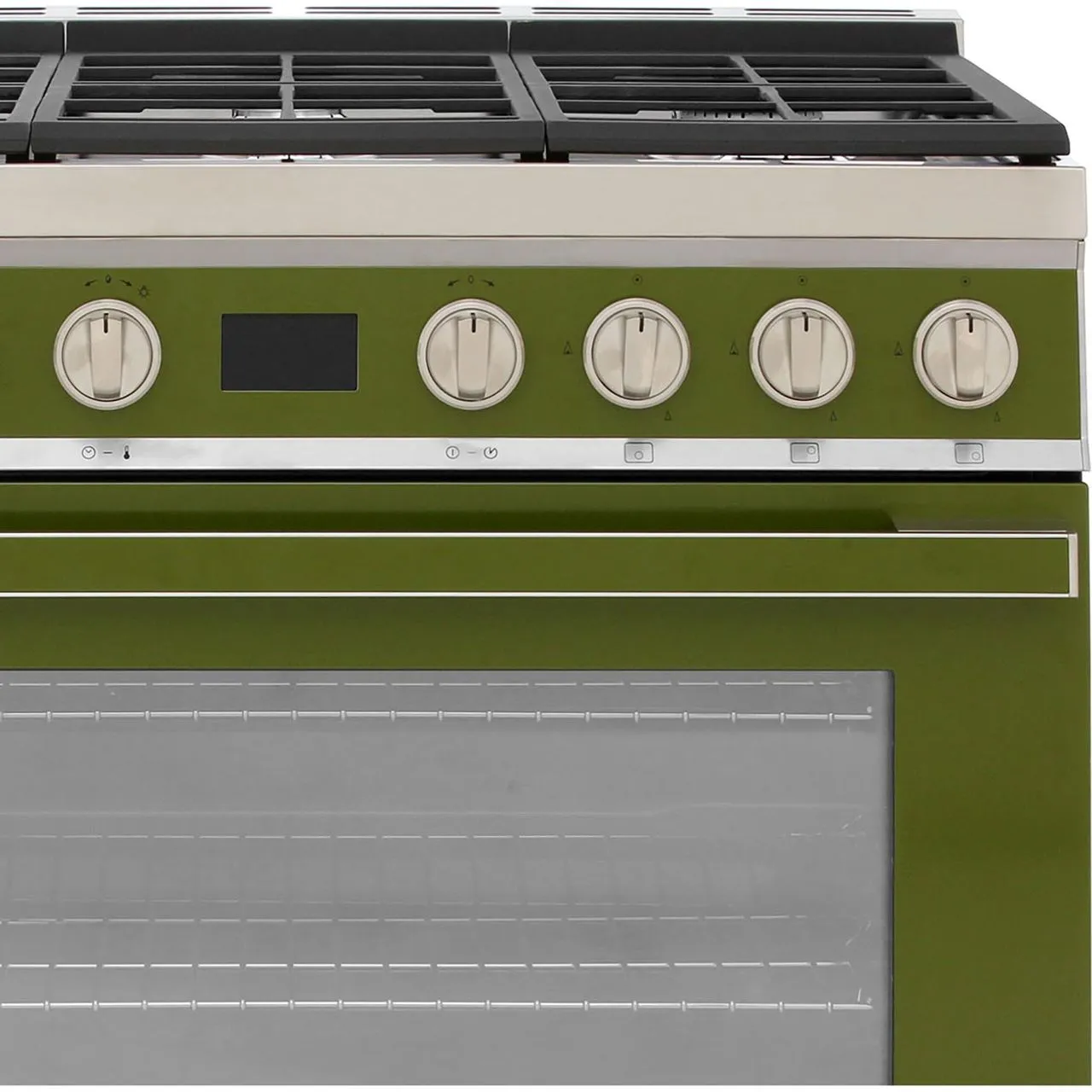 SMEG תנור משולב כיריים גז 90 ס"מ פירוליטי סדרת PORTOFINO זכוכית בגימור ירוק זית תוצרת SMEG דגם CPF9GPOG — תמונה 8