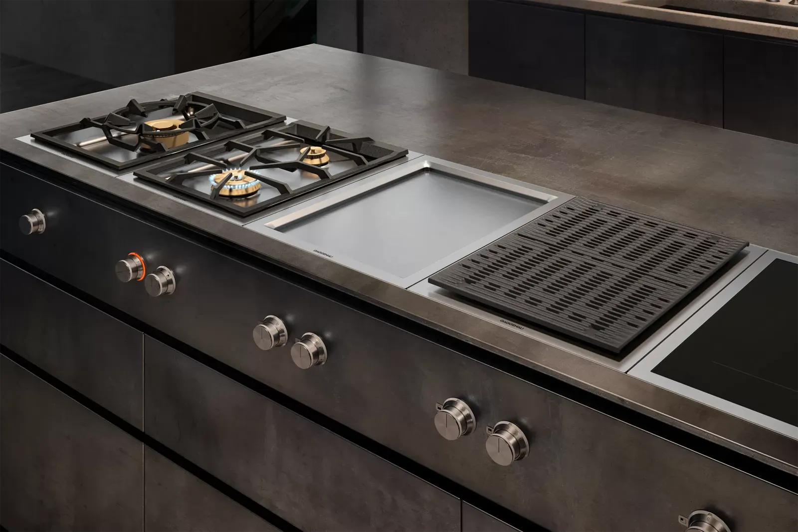 GAGGENAU כיריים דומינו אינדוקציה 38 ס"מ Flex מסגרת נירוסטה מתגים קדמיים סדרה 400 תוצרת GAGGENAU דגם VI422115 — תמונה 4