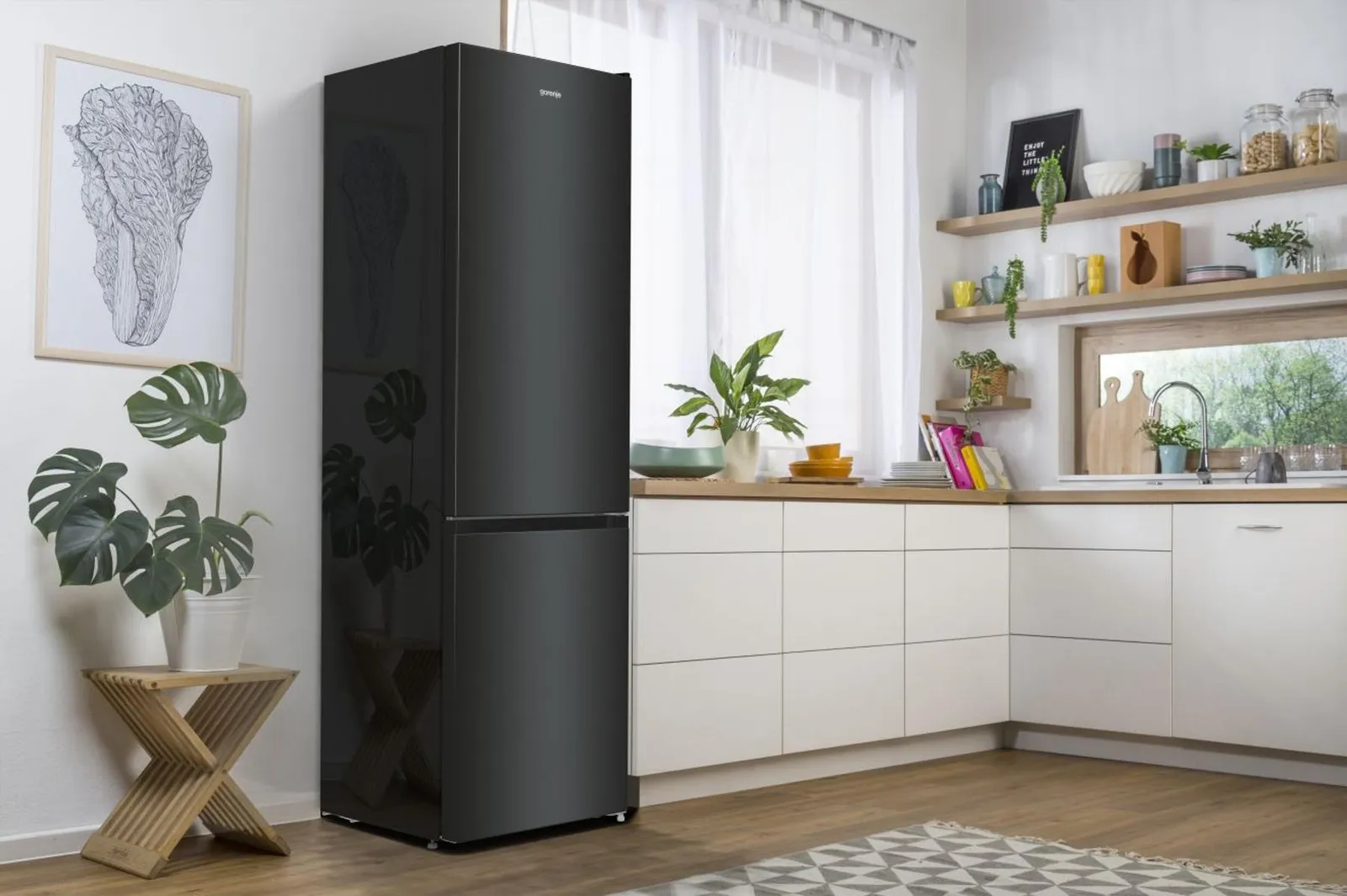Gorenje מקרר מקפיא תחתון קו ארון רוחב 120 ס"מ 2 מטר גובה נירוסטה שחורה תוצרת Gorenje דגם NRK6202EBXL4 — תמונה 12