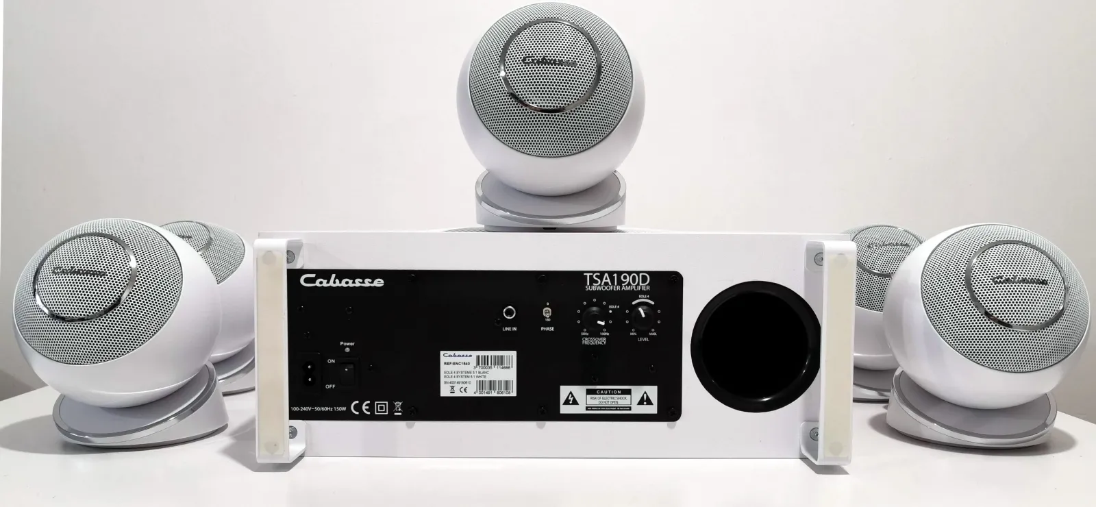 סט רמקולים 5.1 כולל סאב מבית CABASSE צרפת דגם Eole 4 white צבע לבן — תמונה 4