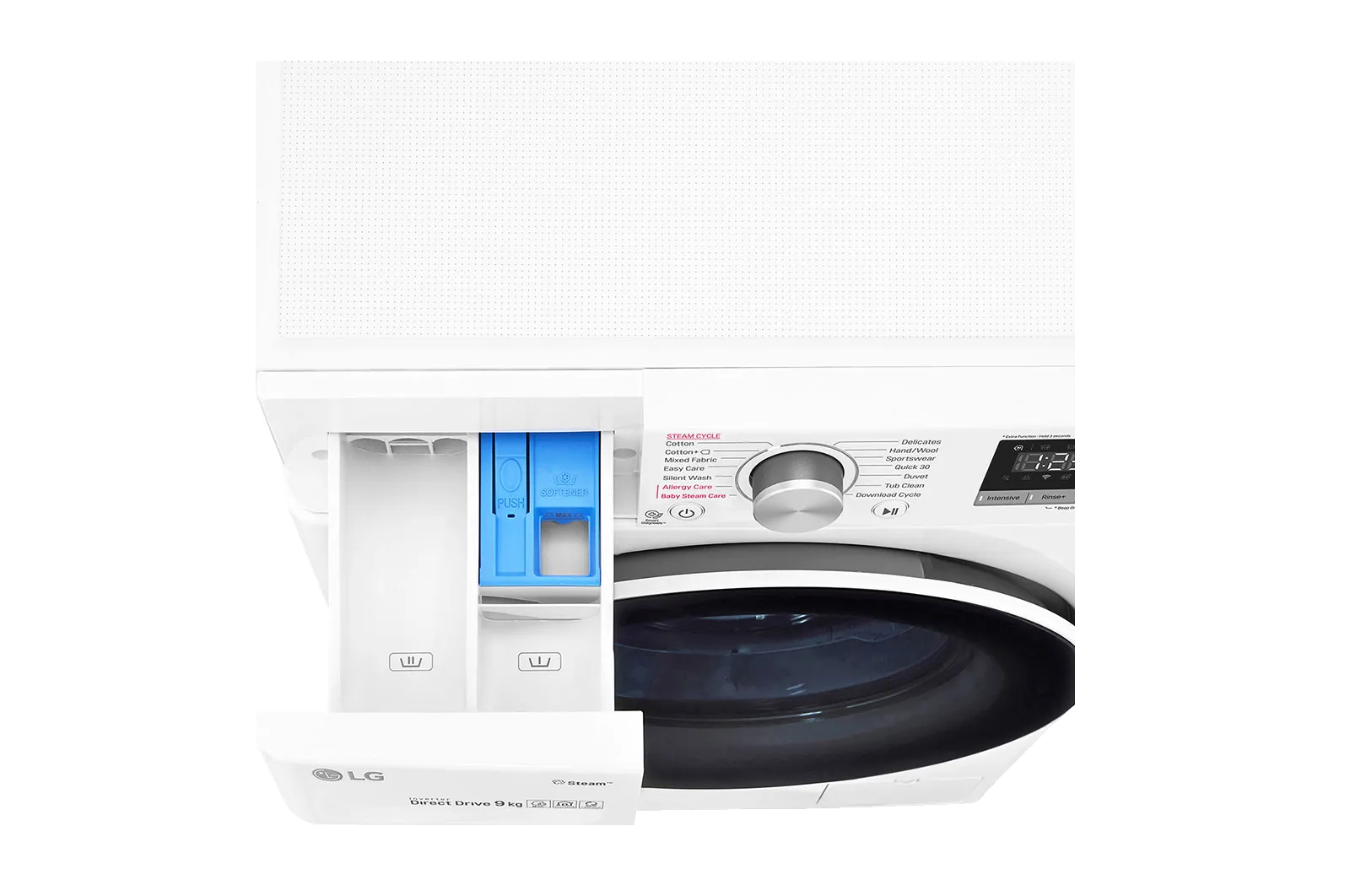 LG מכונת כביסה פתח חזית 9 ק"ג מנוע אינוורטר +Steam מבית LG דגם F1409SW — תמונה 4