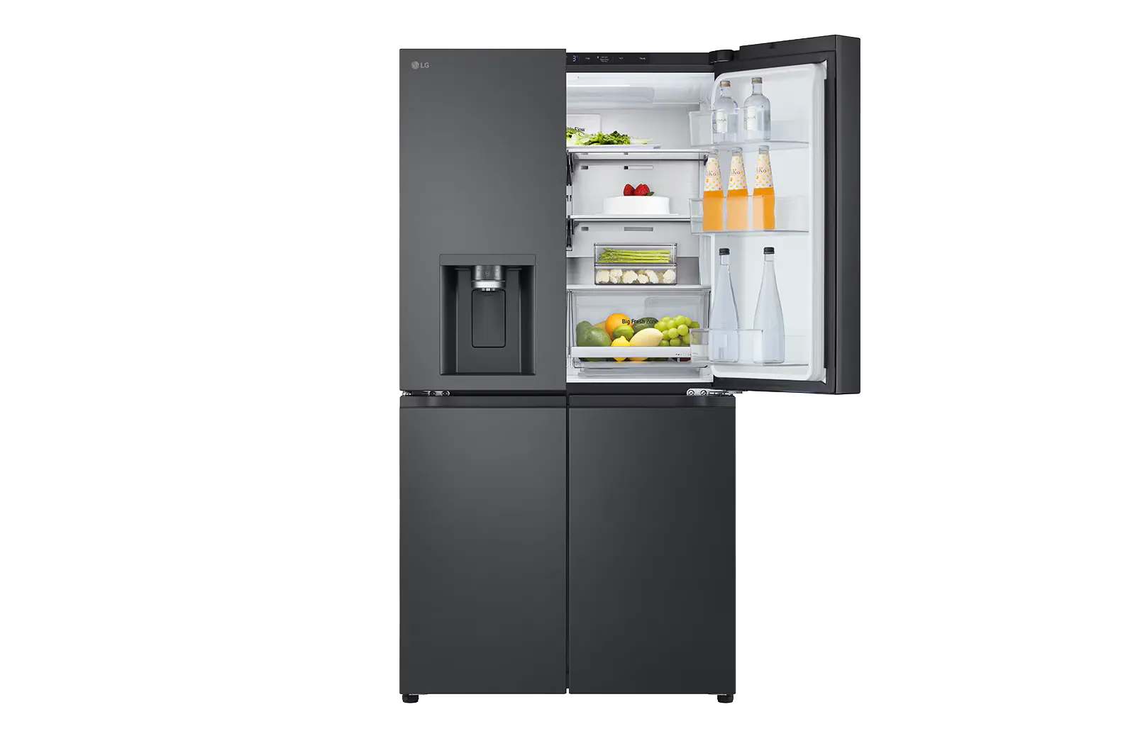 LG מקרר 4 דלתות 90 ס"מ 637 ליטר בר מים וקרח גימור פלדה שחורה מבית LG דגם GR-730BDIS — תמונה 13