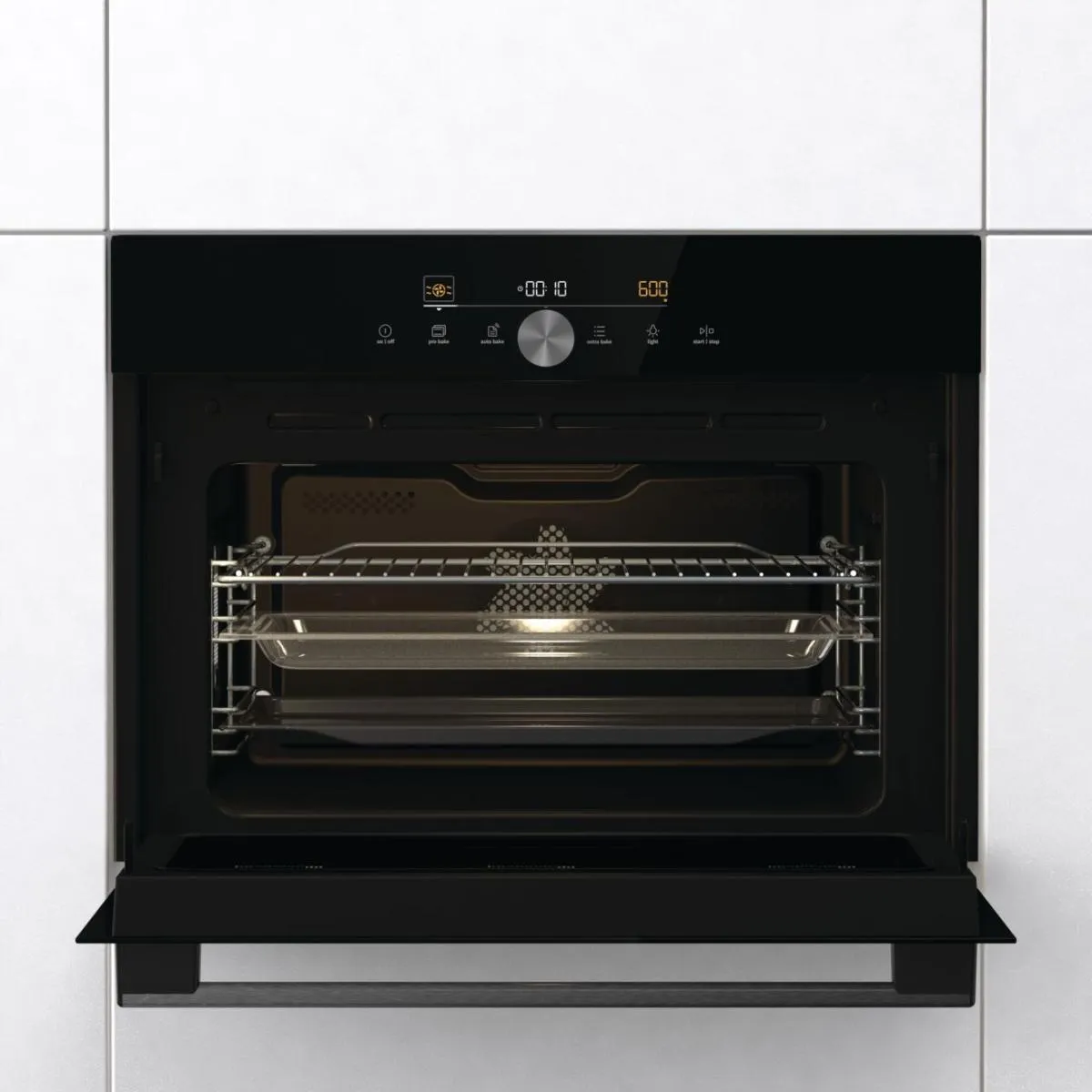 Gorenje תנור בנוי משולב מיקרוגל 45 ס''מ 50 ליטר ניקוי באדים טריקה שקטה AirFry גימור Total black תוצרת Gorenje דגם BCM4547DG — תמונה 2