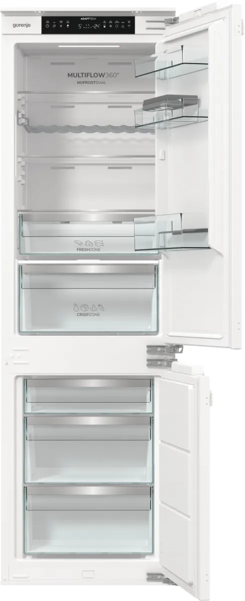 Gorenje מקרר אינטגרלי 60 ס"מ מקפיא תחתון גמיש 252 ליטר NoFrost Dual תוצרת Gorenje דגם NRKI517E62WF — תמונה 5