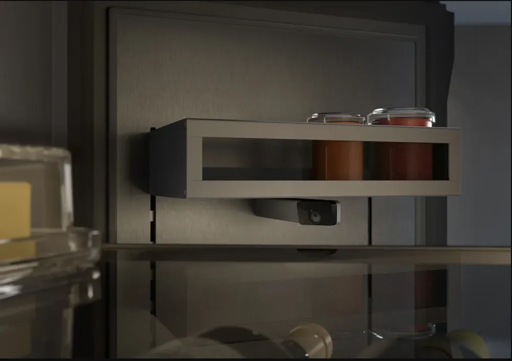GAGGENAU מקרר אינטגרלי מקפיא תחתון 76 ס''מ דלת Push-to-open יצרן קרח גימור פנים נירוסטה שחורה סדרת Expressive תוצרת GAGGENAU דגם RVB477190 — תמונה 3