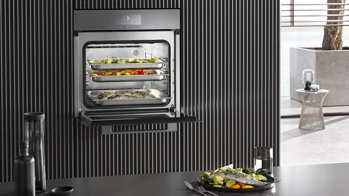 Miele תנור אידוי קומבי סטימר משולב אפייה 60 ס"מ Sous-vide DualSteam תוצרת Miele דגם DGC 7860 Graphite Grey — תמונה 4