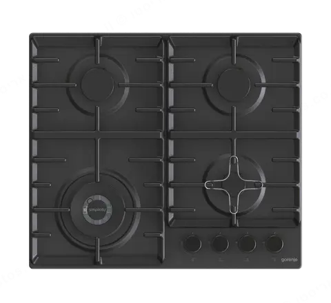 Gorenje כיריים גז  60 ס"מ 4 מבערים משטח אמייל שחור מט תוצרת Gorenje דגם GW67IL