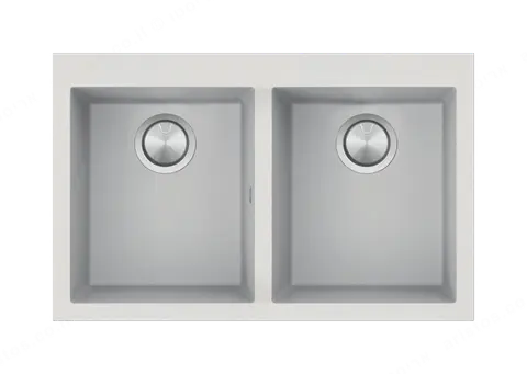 Barazza כיור כפול מובנה 50×79 ס"מ גרניט לבן תוצרת Barazza דגם 1LSO82B