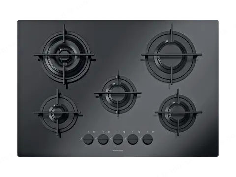Barazza כיריים גז 75 ס"מ 5 להבות Barazza סדרת MOOD זכוכית שחורה דגם 1PMD70N