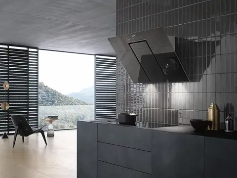 Miele קולט אדים צמוד קיר ורטיקלי 90 ס"מ אפור גרפיט תוצרת Miele דגם DA 6498 W Pure Grey
