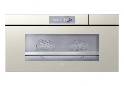 V-ZUG תנור בנוי 90 ס"מ אידוי ואפייה תוצרת V-ZUG דגם CombiSteamer V6000 45L Grand AUTODOOR זכוכית מראה פנינה