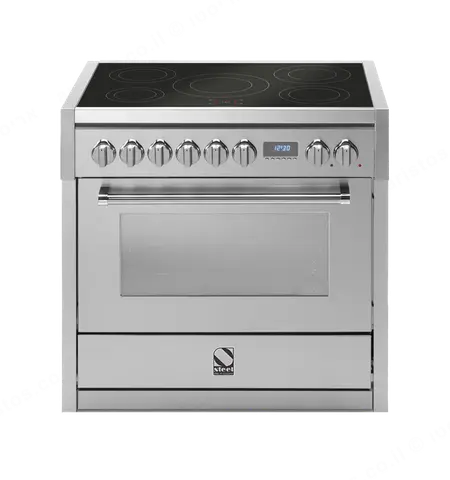 Steel תנור משולב כיריים אינדוקציה 90 ס"מ נירוסטה Aisi 441 סדרת Enfasi תוצרת Steel דגם E9F-5FI
