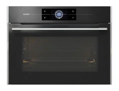 ASKO תנור בנוי משולב מיקרוגל 45 ס"מ ניקוי באדים גימור שחור פנינה תוצרת ASKO דגם OCM8478G