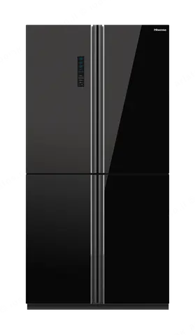 Hisense מקרר 4 דלתות זכוכית שחורה אינוורטר עם יצרן קרח מבית Hisense דגם RQ82BGKI