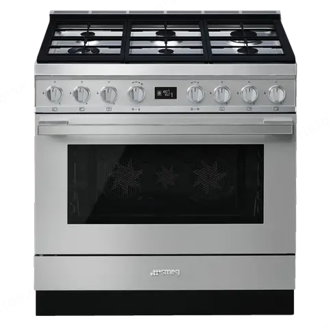 SMEG תנור משולב כיריים גז 90 ס"מ פירוליטי סדרת PORTOFINO גימור נירוסטה תוצרת SMEG דגם CPF9GPX