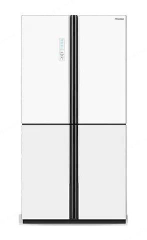 Hisense מקרר אינוורטר 4 דלתות עומק 70 זכוכית לבנה 581 ליטר HISENSE דגם RQ681-WG