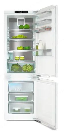 Miele מקרר אינטגרלי מקפיא תחתון 60 ס''מ NO-FROST FlexiLight2.0 טריקה שקטה יצרן קרח תוצרת Miele דגם KFN 7785 C Prestige