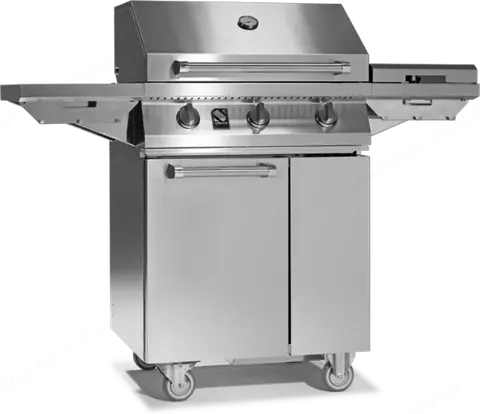 Steel גריל גז ברביקיו 3 מבערים פלדת אל חלד בשילוב כירת צד מבית STELL דגם Swing 70