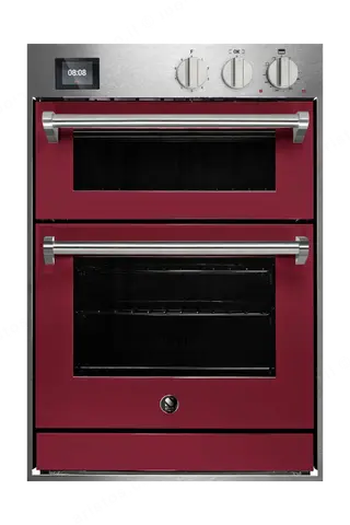 Steel תנור בנוי דו תאי 60 ס"מ COMBISTEAM גימור בורדו תוצרת Steel דגם GENESI 60X90 BORDEAUX
