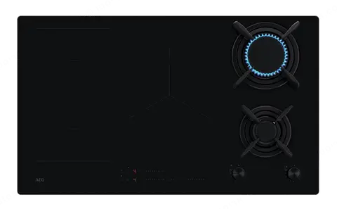 AEG כיריים אינדוקציה 90 ס"מ FLEX בשילוב מבערי גז מפליז מושחר תוצרת AEG דגם HDB95623NB