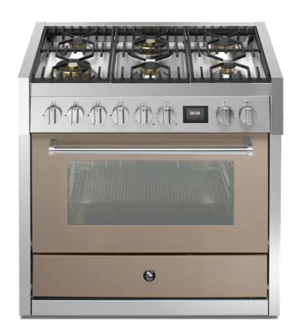 Steel תנור COMBISTEAM משולב כיריים 90 ס"מ 315 מעלות גימור חול ים תוצרת Steel דגם GENESI 90 SABBIA