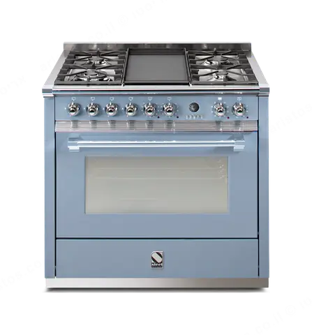 Steel תנור משולב כיריים מקצועי ברוחב 90 ס"מ תכלת ELESTE תוצרת Steel דגם Ascot 90 A9F-6