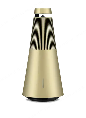 bang & olufsen רמקול עוצמתי עם טכנולוגיית העדשה האקוסטית צבע זהב מוברש מבית Bang & Olufsen דגם Beosound 2 Brass