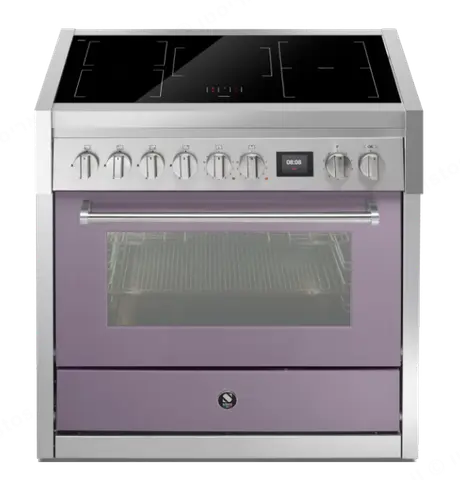 Steel תנור COMBISTEAM משולב כיריים אינדוקציה 90 ס"מ 315 מעלות גימור סגול תוצרת Steel דגם GENESI 90 5FI AMETISTA