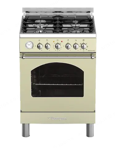 Bompani תנור משולב כיריים גז 60 ס"מ שמנת BOMPANI דגם BO644JG